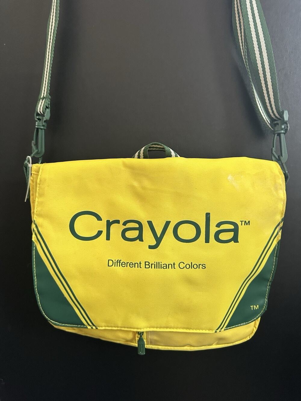 Crayola Yellow Green Messenger Bag Crossbody Shoulder Art Craft School Retro